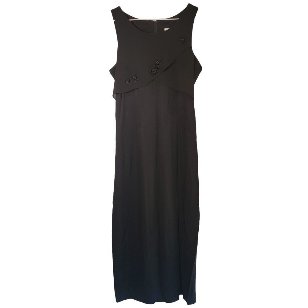 Just Choon Vintage Floral Maxi Dress Women's Size 9 Black
